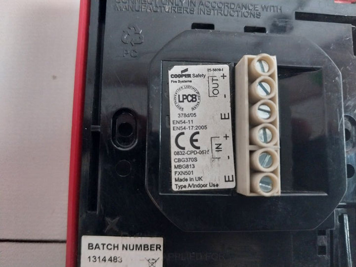 Cooper Cbg370S Fire System Intelligent Addressable Surface Callpoint 378D/05
