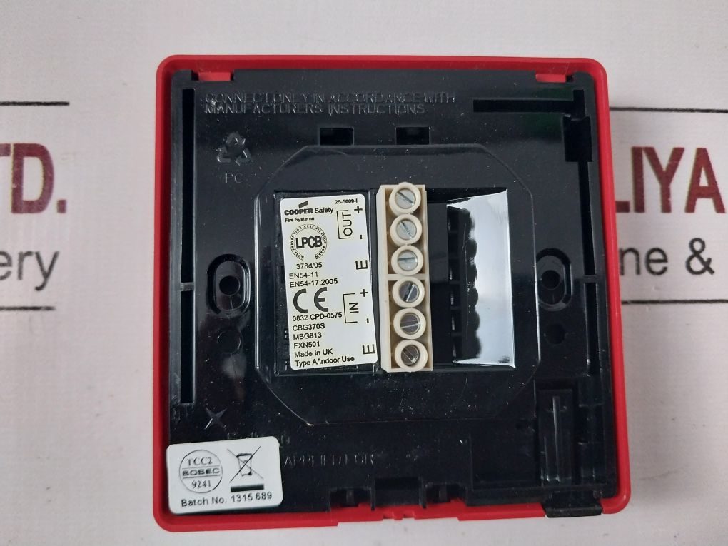 Cooper Cbg370S Fire System Intelligent Addressable Surface Callpoint En54-11