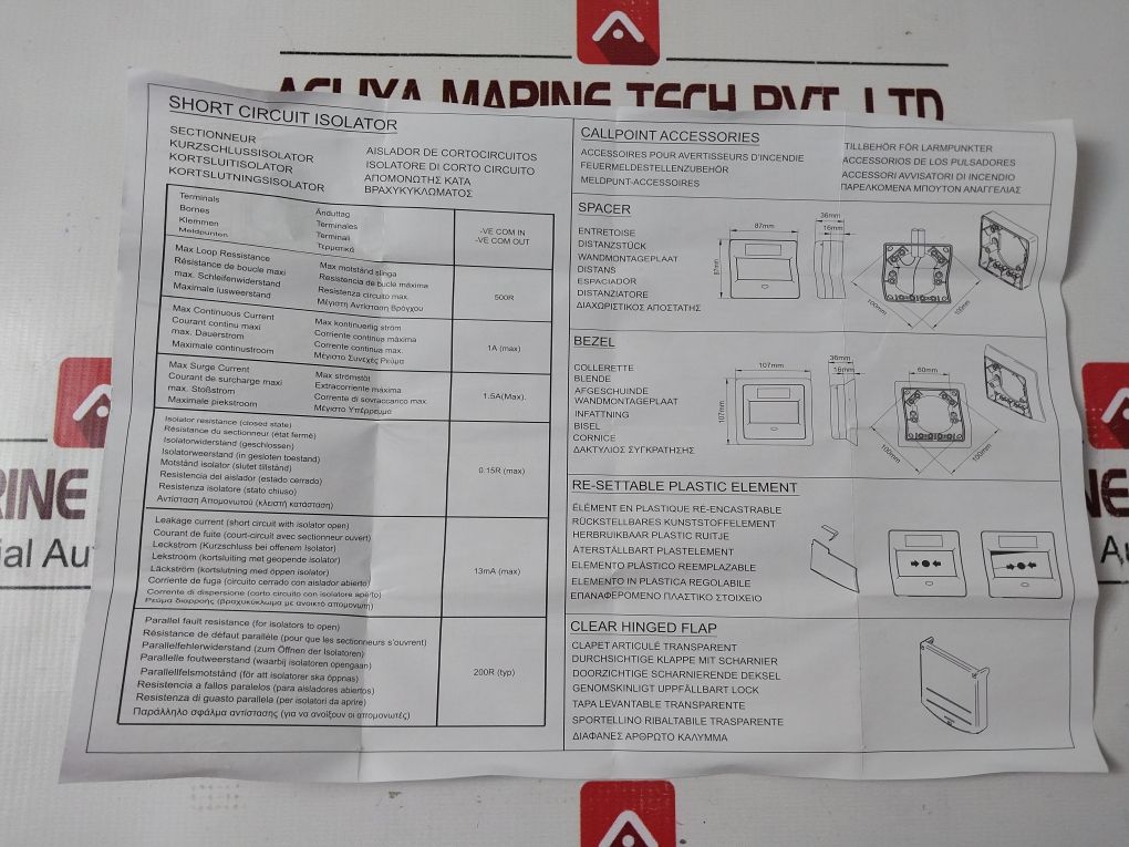 Cooper Cbg370S Fire System Intelligent Addressable Surface Callpoint En54-11