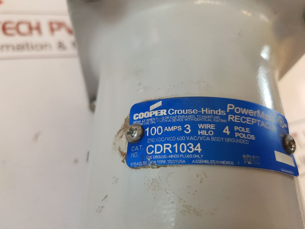 Cooper Crouse-hinds Cdr1034 Powermate Style Receptacle