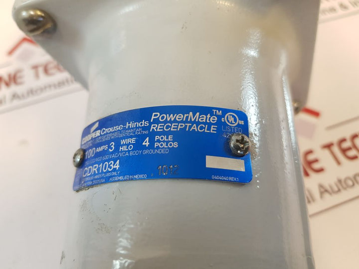 Cooper Crouse-hinds Cdr1034 Powermate Style Receptacle