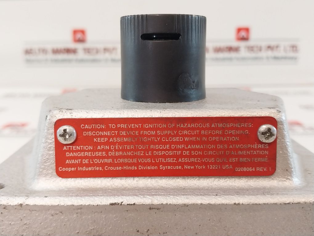 Cooper Crouse-hinds Dsd919 S153 Control Assembly Cover For Haz. Locs. Rev 3 M01