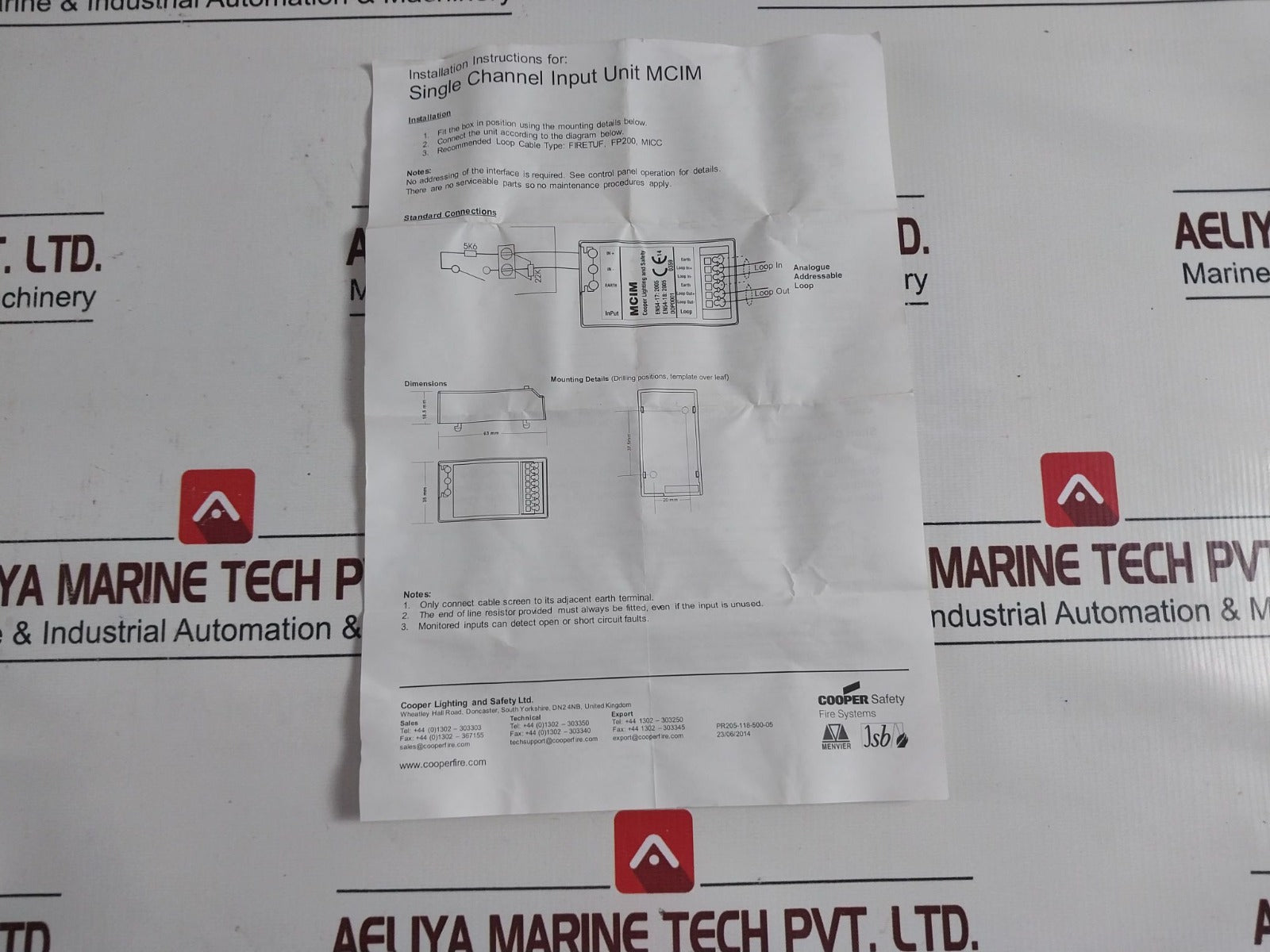 Cooper Mcim Single Channel Input Unit