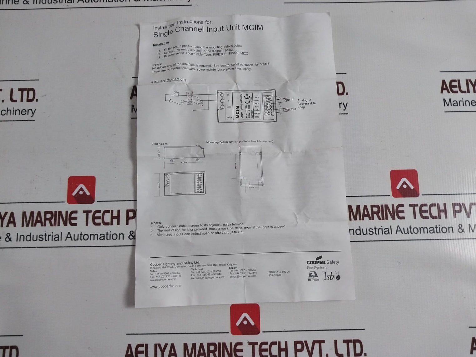 Cooper Mcim Single Channel Input Unit