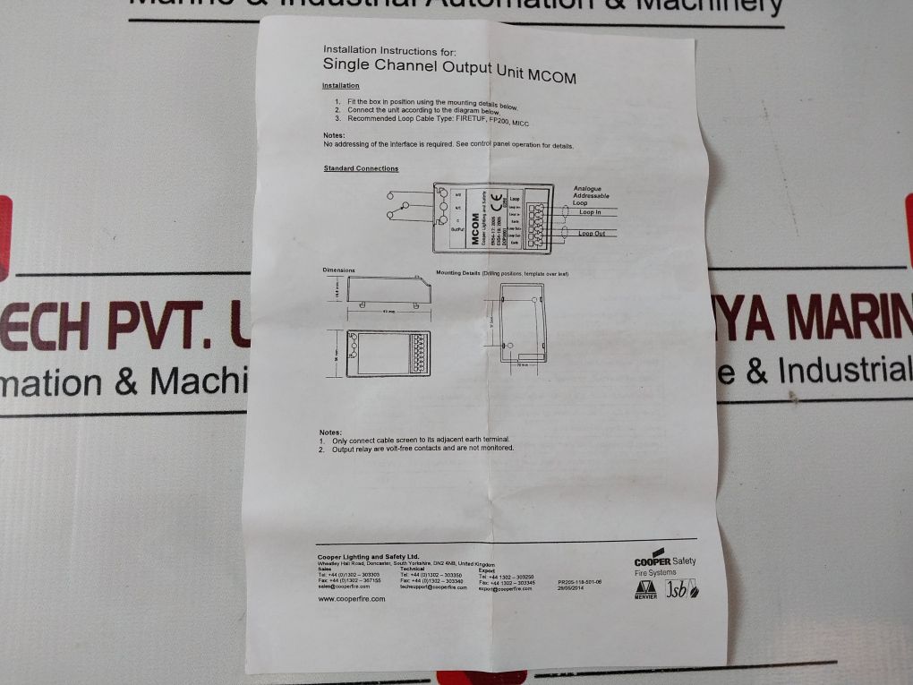 Lot Of 3X Cooper Mcom Dop0001 Single Channel Output Module