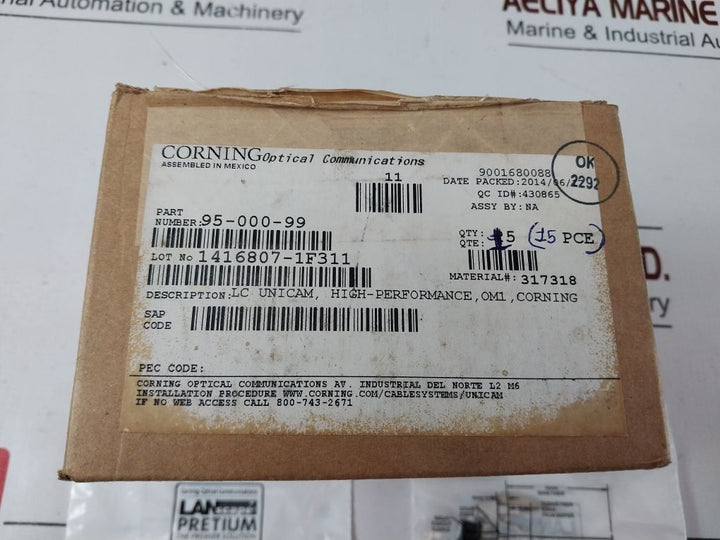 Lot Of 10X Corning 95-000-99 Lc Unicam High-performance Om1 Connector