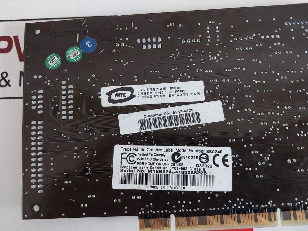 Creative Labs 5187-4409 Sound Blaster Card Sb0240