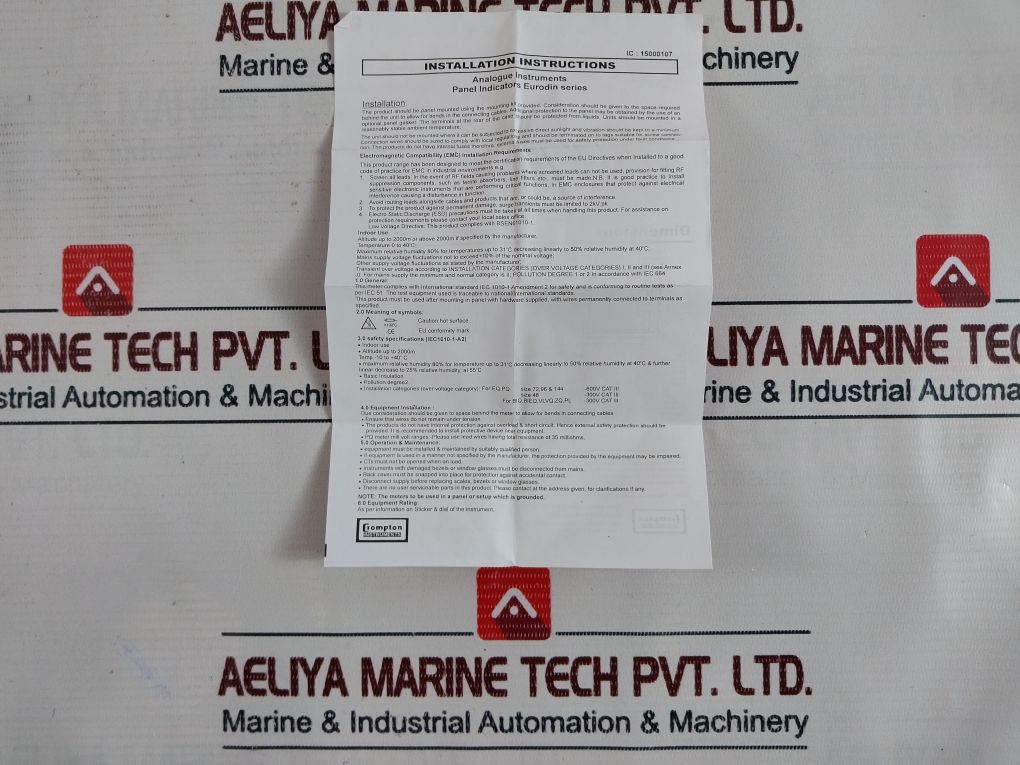 Crompton 0-100A Amphermeter 939.00.00.091