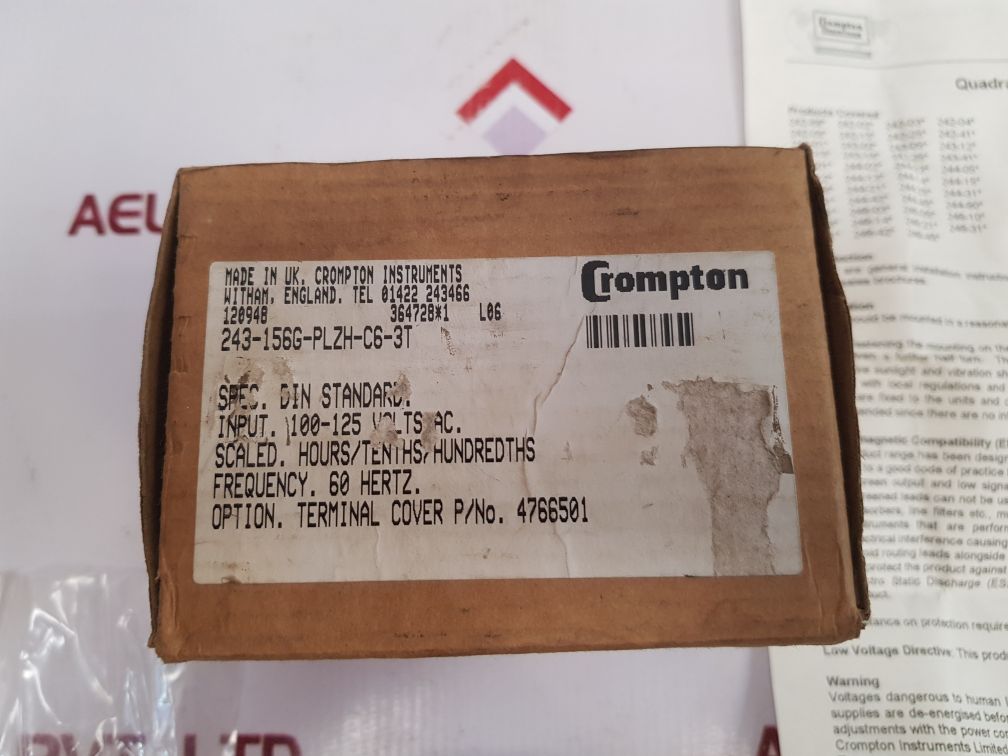 Crompton 243-156G-plzh-c6-3T Hours Meters