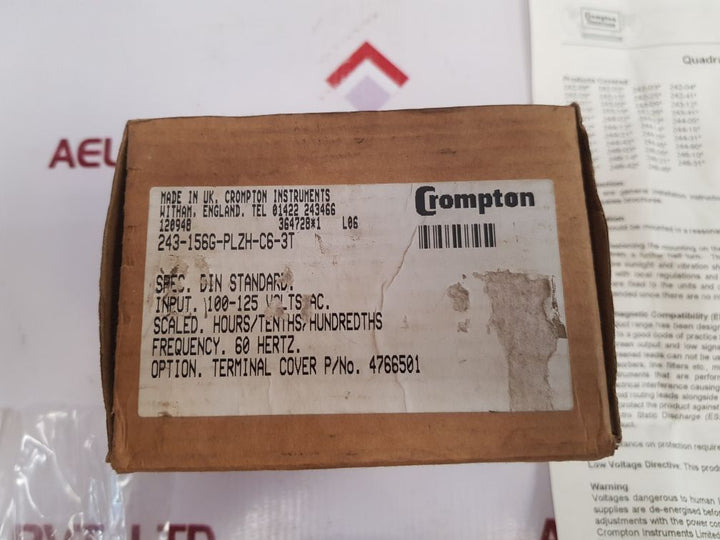 Crompton 243-156G-plzh-c6-3T Hours Meters