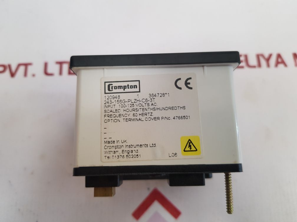 Crompton 243-156G-plzh-c6-3T Hours Meters