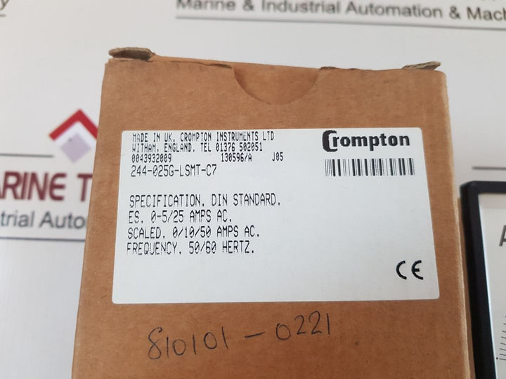 Crompton 244-025G-lsmt-c7 Ammeter 0-10/50A