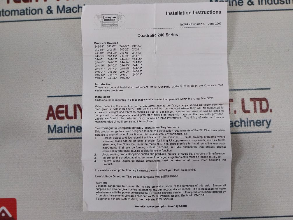 Crompton 244-03Ag-lasc-c7 Analog Meters 0/400 Amps Ac 50/60Hz