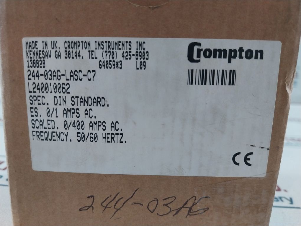 Crompton 244-03Ag-lasc-c7 Analog Meters 0/400 Amps Ac 50/60Hz