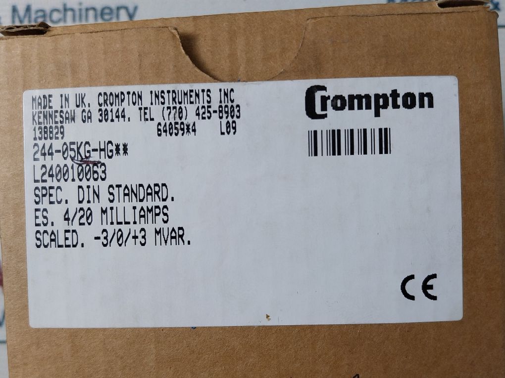 Crompton 244-05Kg-hg** Meter -3/0/+3 Mvar