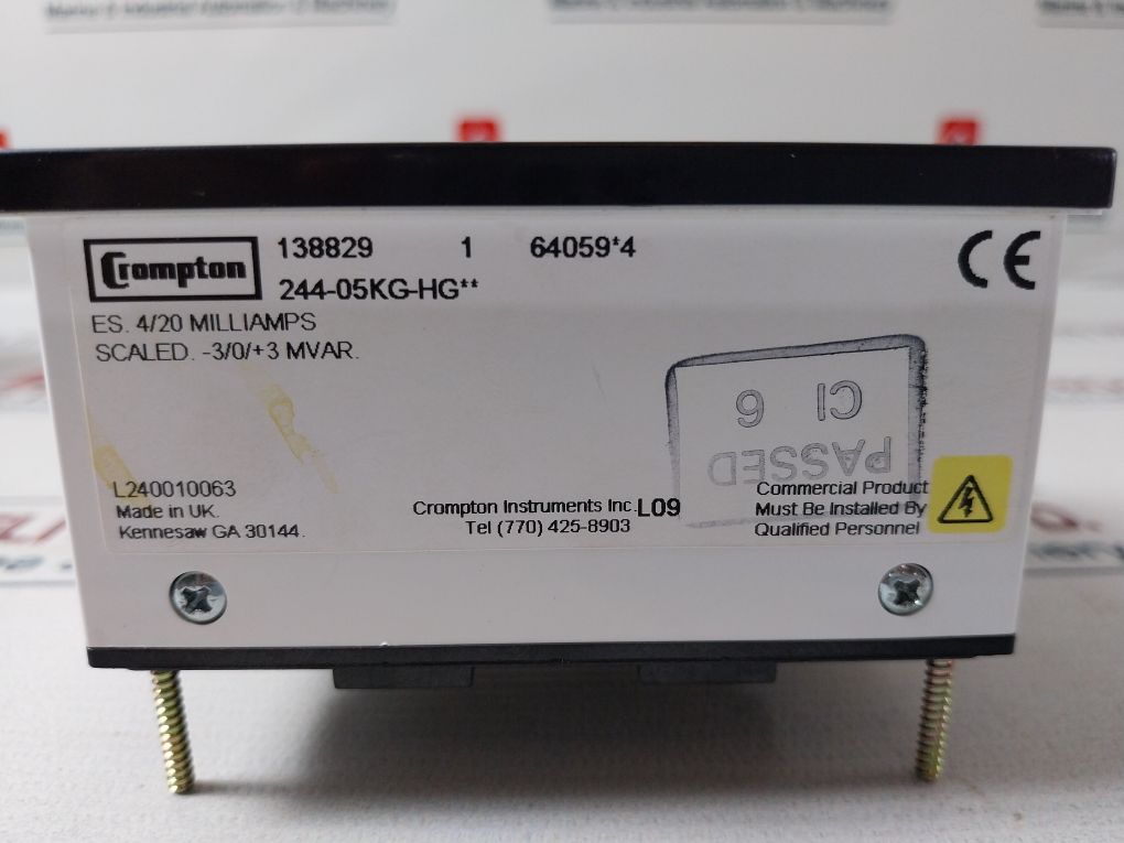 Crompton 244-05Kg-hg** Meter -3/0/+3 Mvar