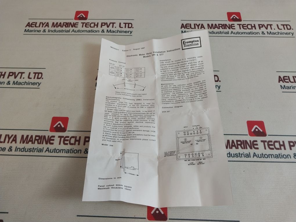 Crompton 244-302G Electronic Meter Relay 120V 60Hz