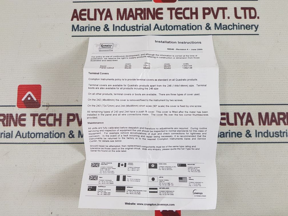 Crompton 244-41Sg-plan-an-1T Frequency Meter 4720101
