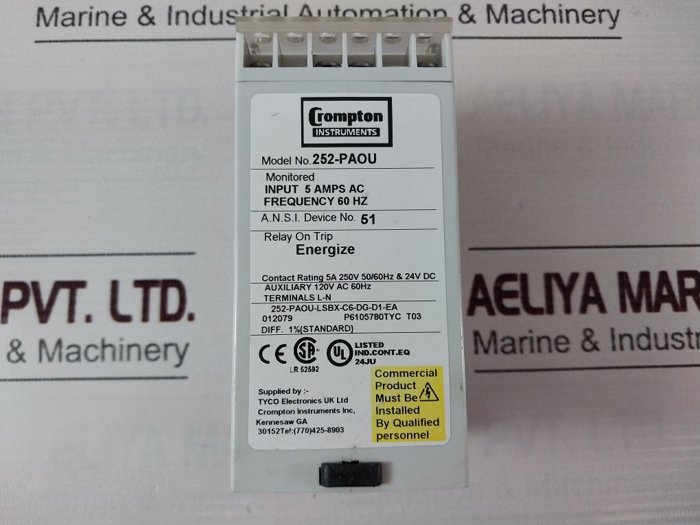Crompton 252-paou Protector Trip Relay 252-paou-lsbx-c6-dg-d1-ea