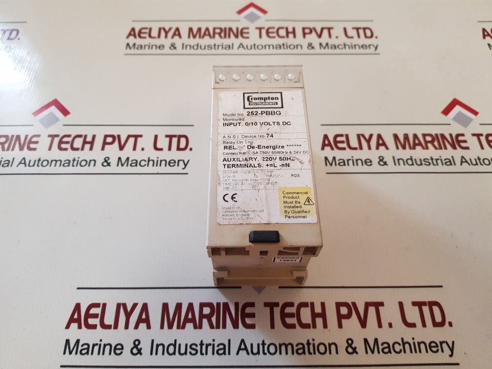Crompton 252-pbbg Motor Protection Relay On Trip 250V 5A