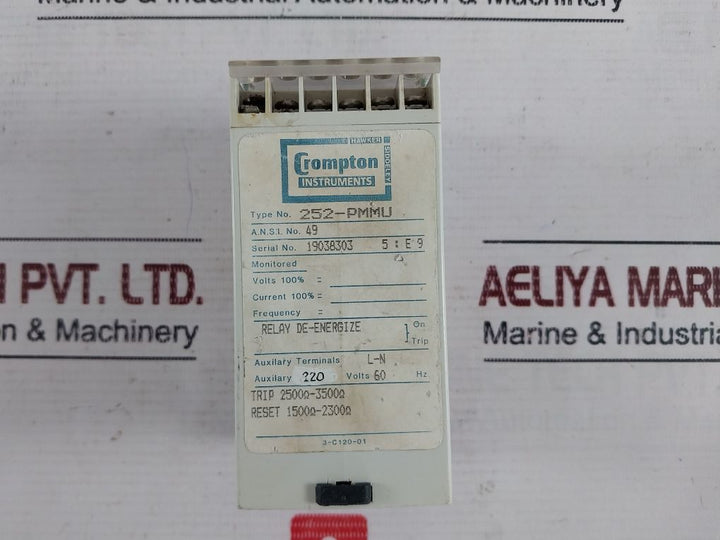 Crompton 252-pmmu-stbx-dg Protector Trip Relay 5A 250 Vac