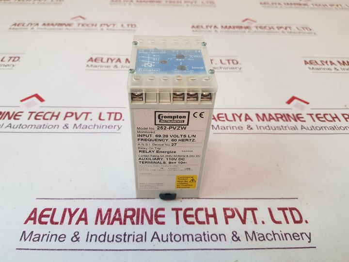 Crompton 252-pvzw Relay On Trip 252-pvzw-zkbx-c6-ea-t1-pm