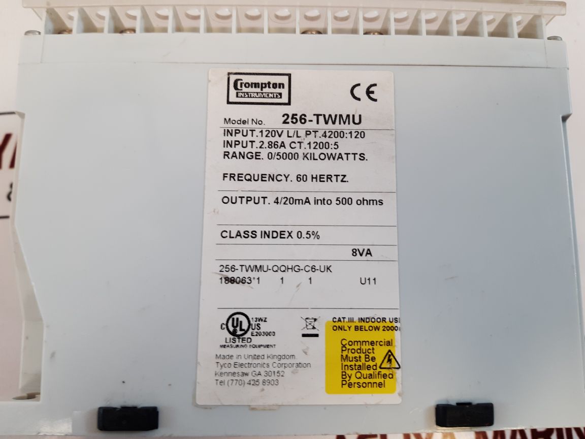 Crompton 256-twmu-qqhg-c6-uk 3-phase Watt Transducer 256-twmu