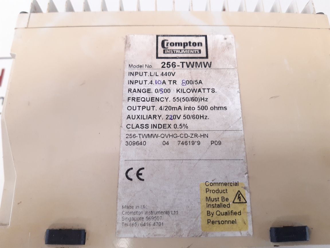 Crompton 256-twmw Watt Transducer 0/500 Kilowatts 220V