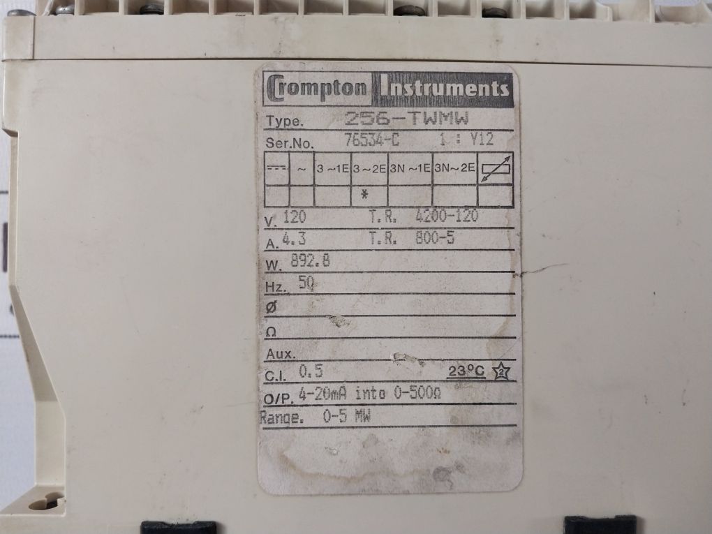 Crompton 256-twmw Transducer 120V