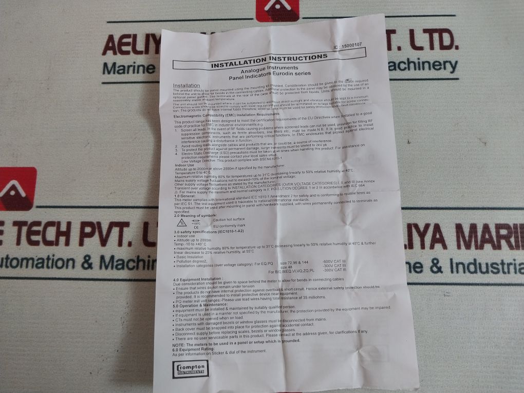 Crompton E242-752-g-la-rs-c7 Ammeter 50/60Hz