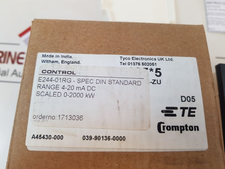 Crompton E244-01Rg Panel Meter E203000,0-2000 Kw
