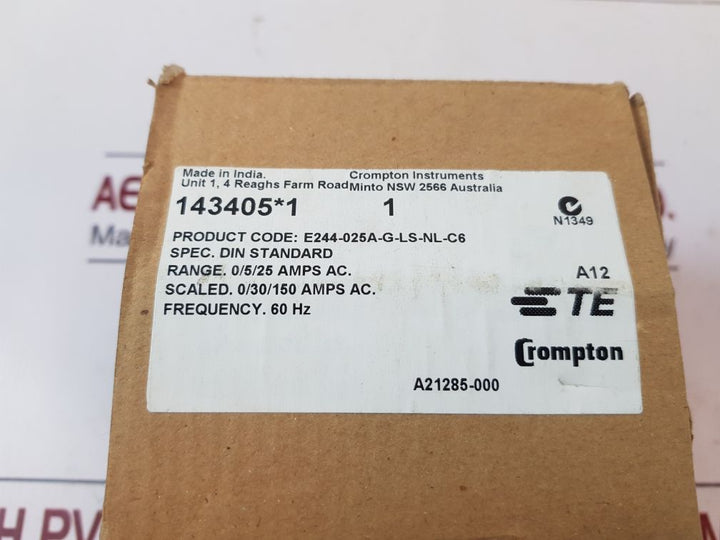 Crompton E244-025A-g-ls-nl-c6 Ammeter