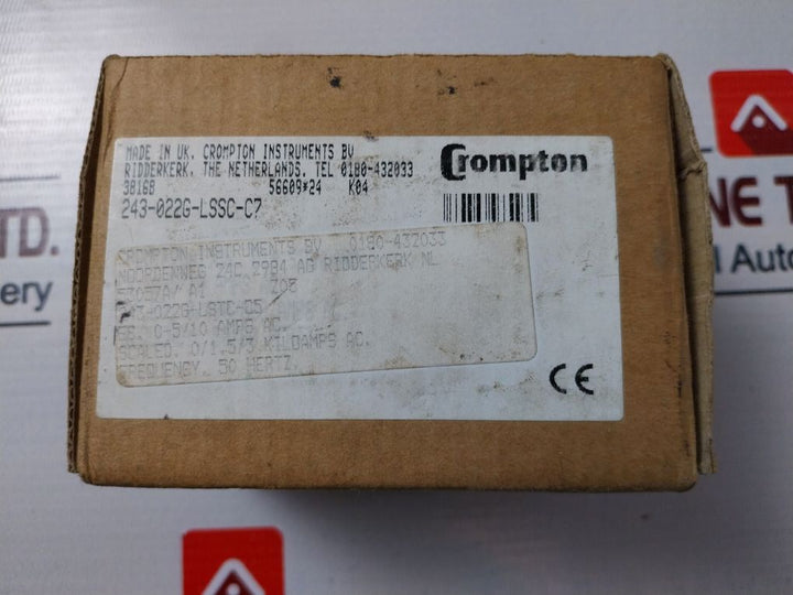 Crompton Instruments 243- 022G-lstc-c5 Analog Panel Ammeter 50Hz