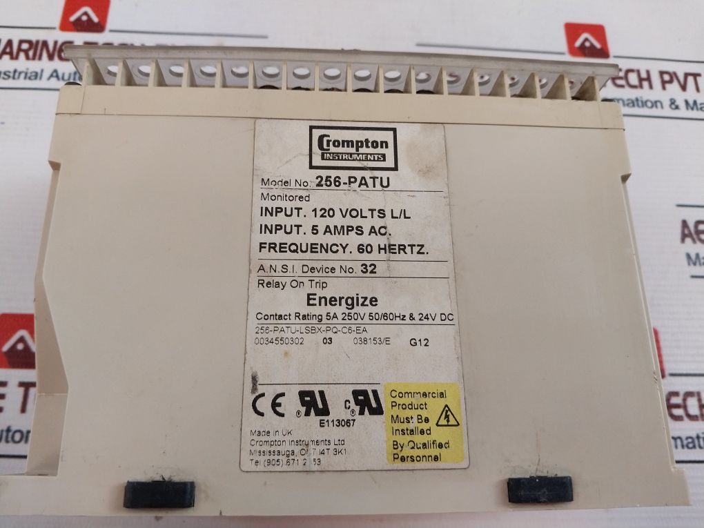Crompton Instruments 256-patu Protector Trip On Relay 5A 250V 50/60Hz