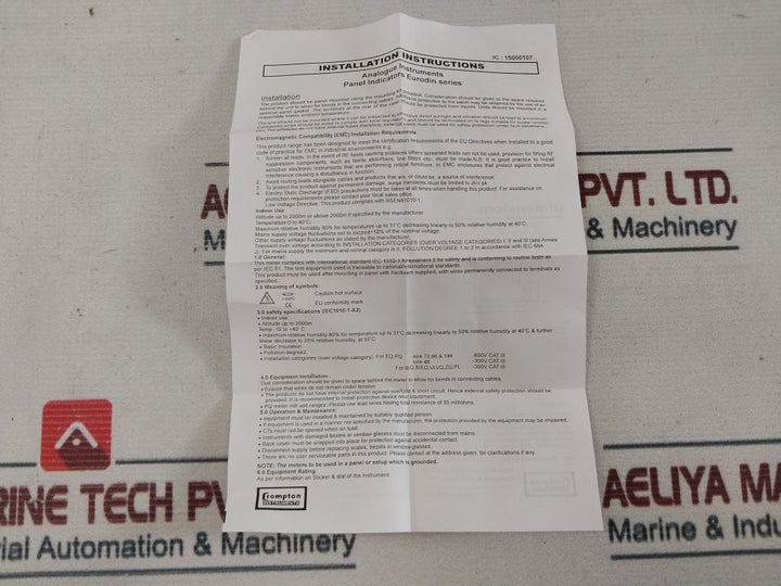 Crompton Instruments E243-02A-spec Din Standard Amphermeter