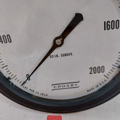 Crosby 20 Lb. Subdiv Test Gauge 0-2000 Lbs
