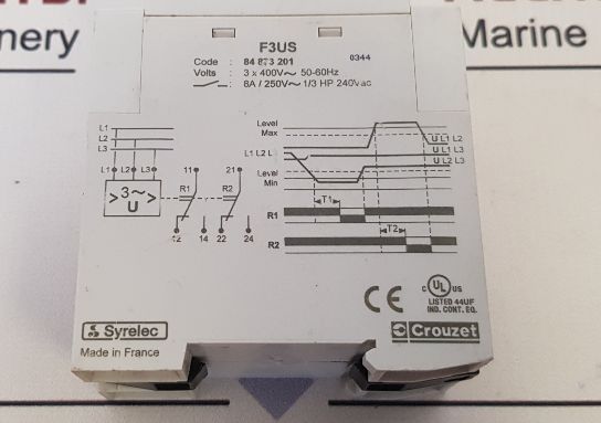 Crouzet F3Us 3 Phase Voltage Control Relay 84 873 201