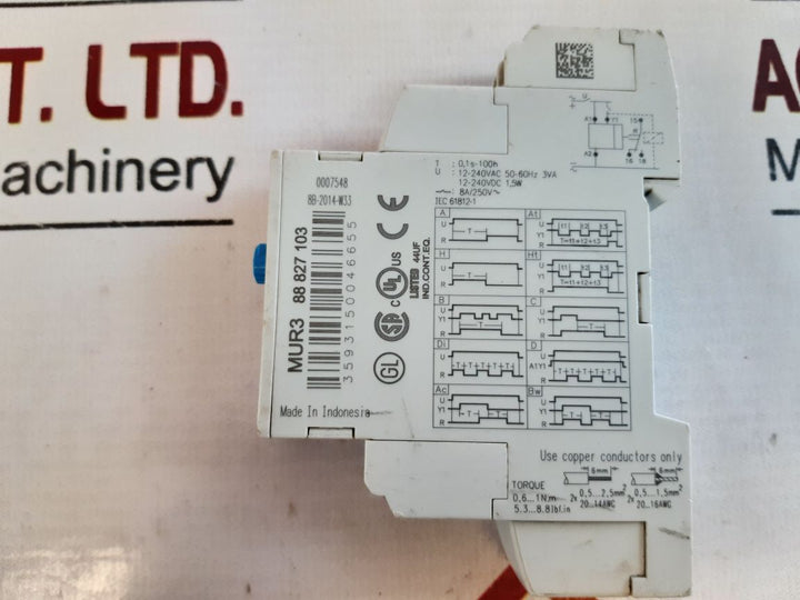Crouzet Mur3 Time Delay Relay 88 827 103