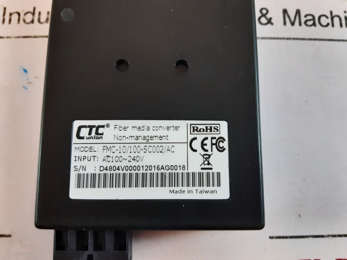 Ctc Union Fmc-10100-sc002Ac Fiber Media Converter
