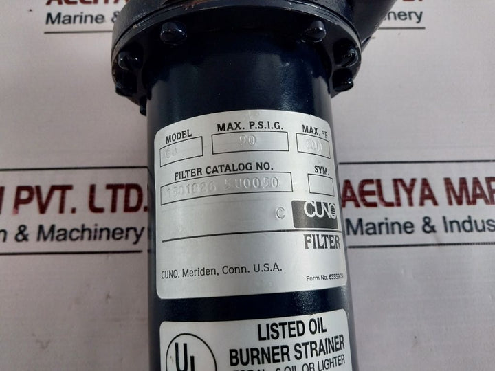 Cuno 1301826 5U0050 Oil Burner Strainer Filter Gu