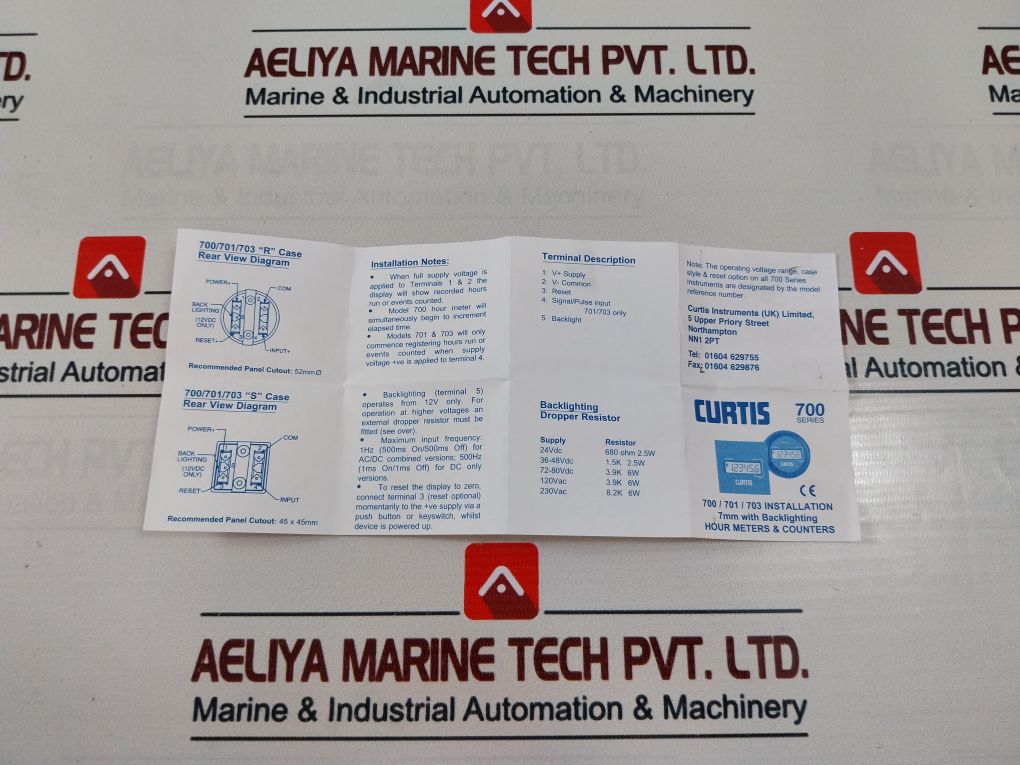 Curtis 18400180 Hour Meter 1/10 Hours 6 Digits, Lcd