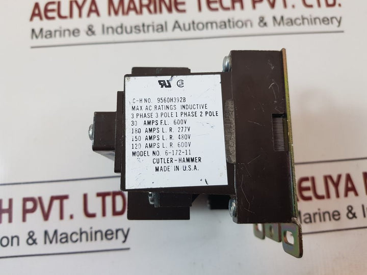 Cutler-hammer 9560h392b contactor 6-172-11