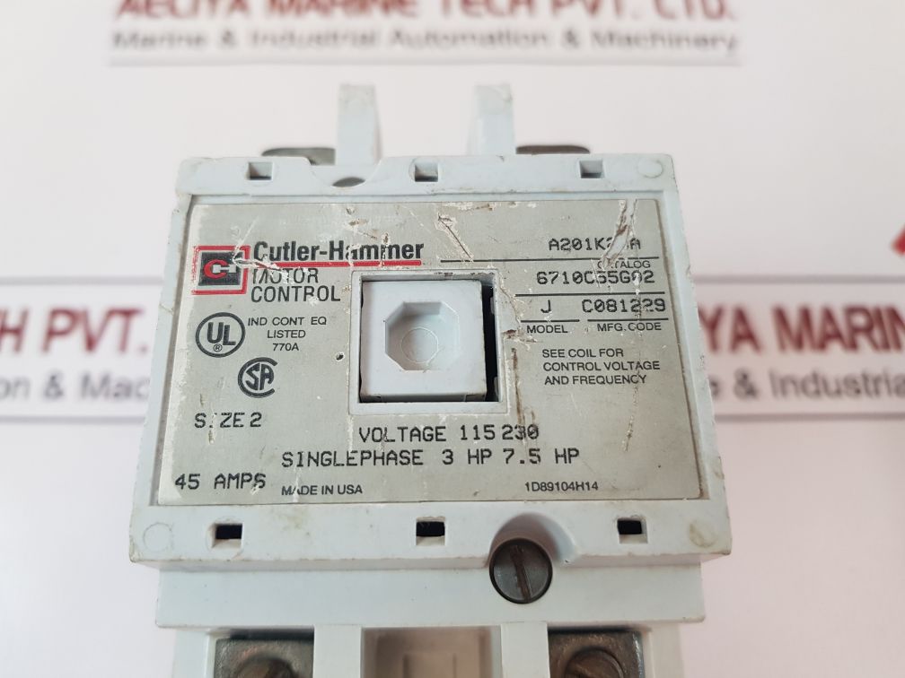 Cutler-hammer 6710C55G02 Motor Control Contactor