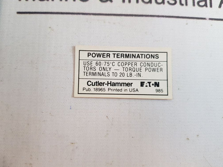 Cutler-hammer 9575H2526A Power Duty Relay Hn61Aj108