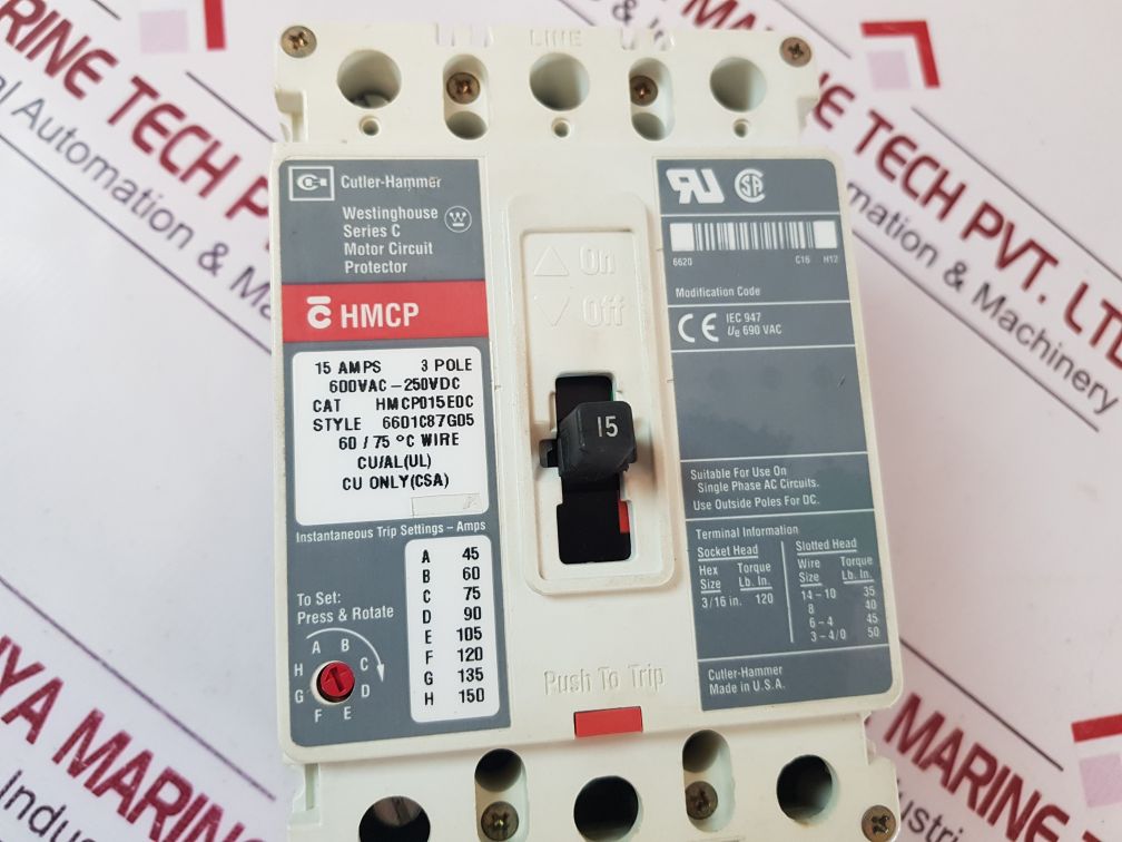 Cutler-hammer Hmcp015E0C Motor Circuit Breaker
