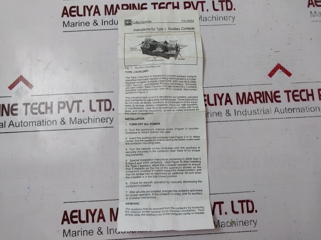 Cutler-hammer J20 Auxiliary Contacts Model-c Type-j