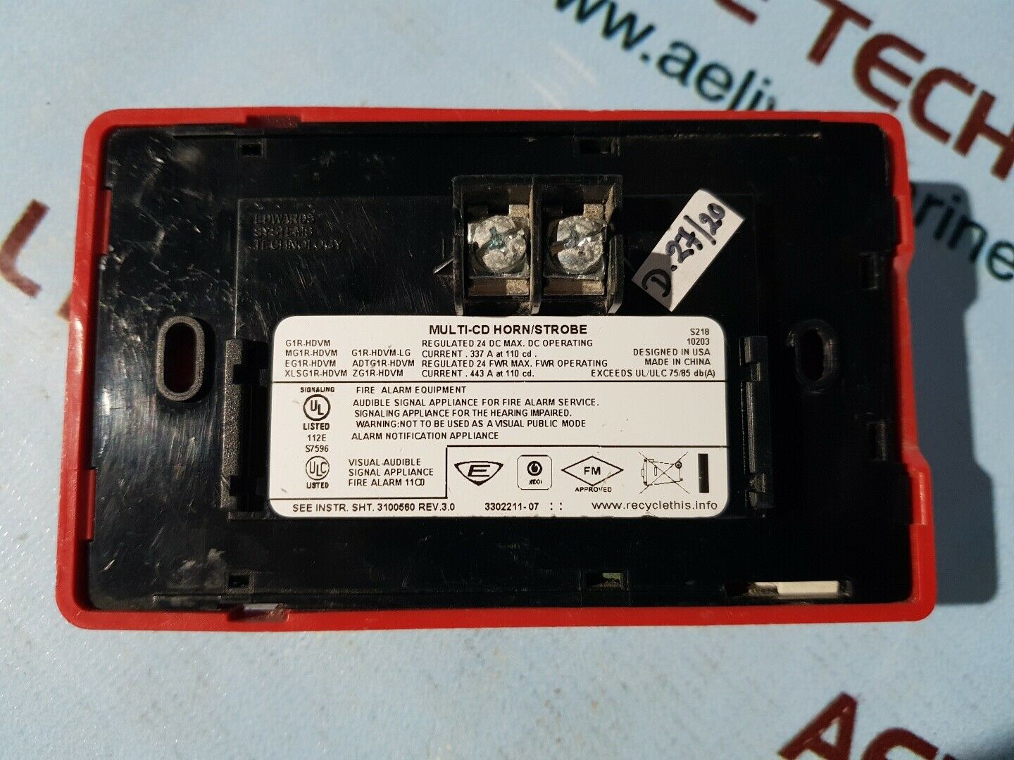 Multi-cd horn/strobe g1r-hdvm fire alarm multi cd horn strobe