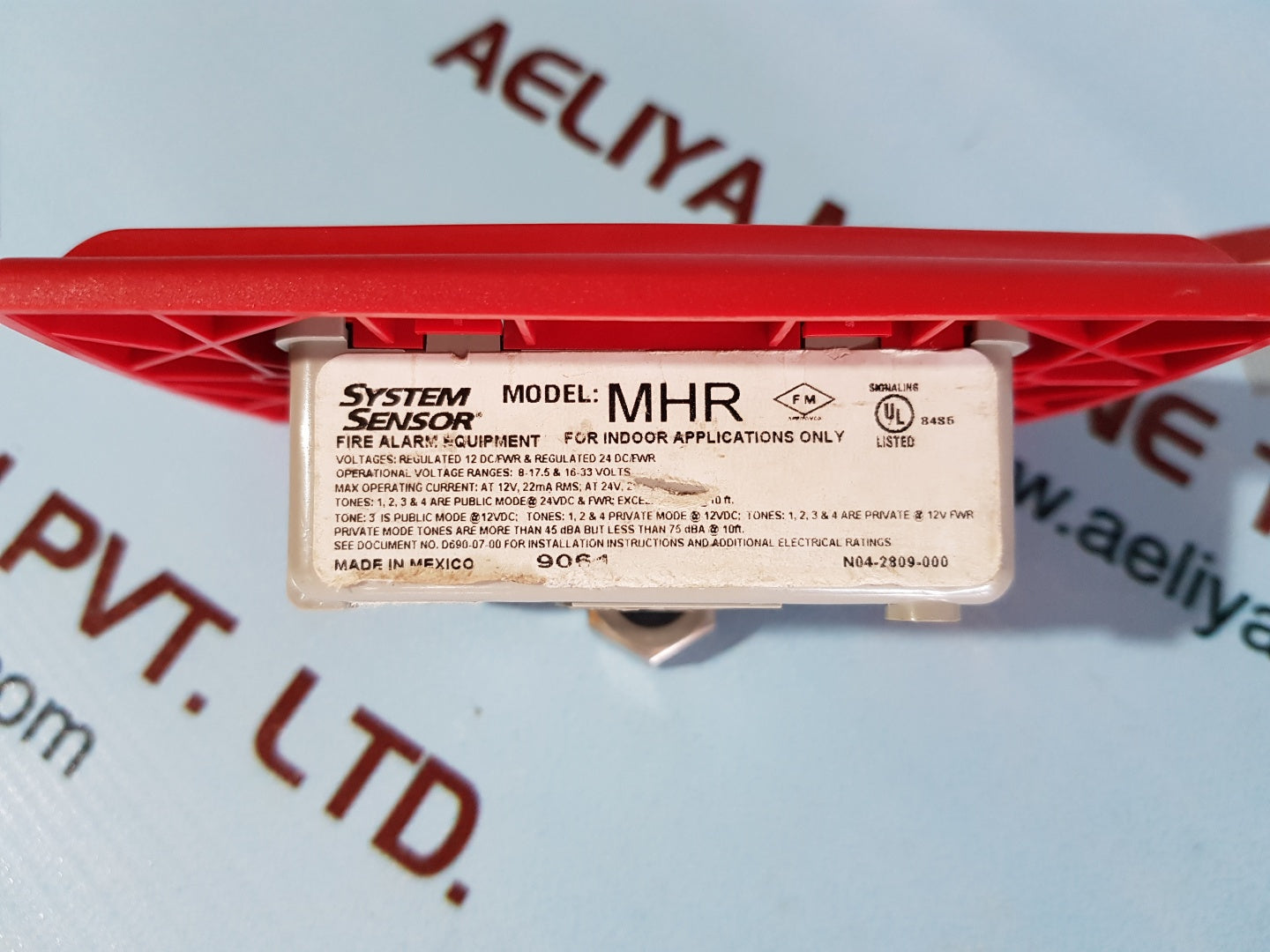 system sensor mhr alarm siren red mini horn