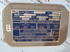 Square D class 9012 gar-24 ser.a pressure switch range 0-75