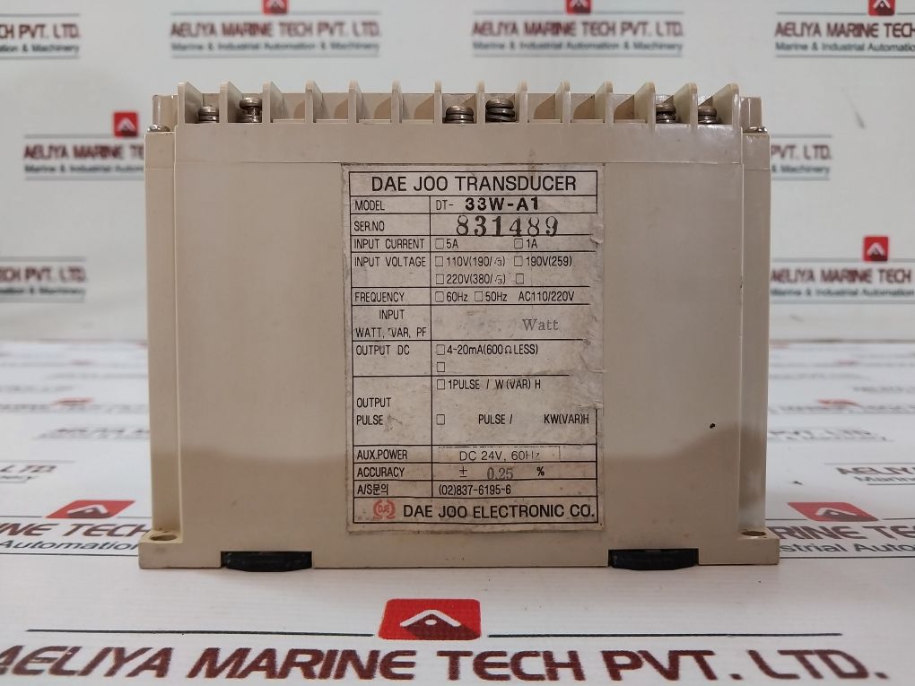 Dae Joo Dt-33W-a1 Watt Transducer Dc24V 60Hz